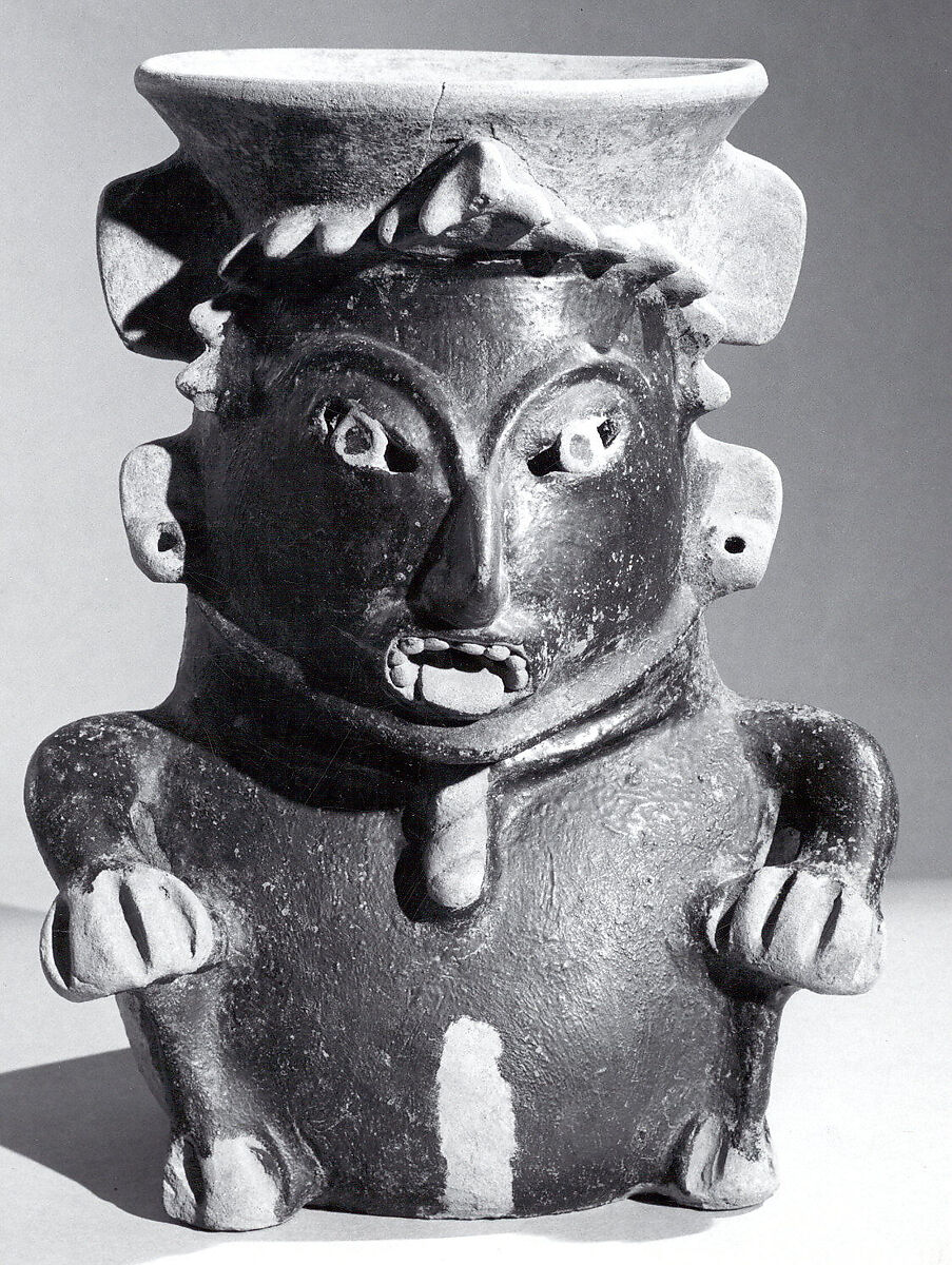 Ceramic Figure Vessel, Ceramic, pigment (asphalt), Remojadas