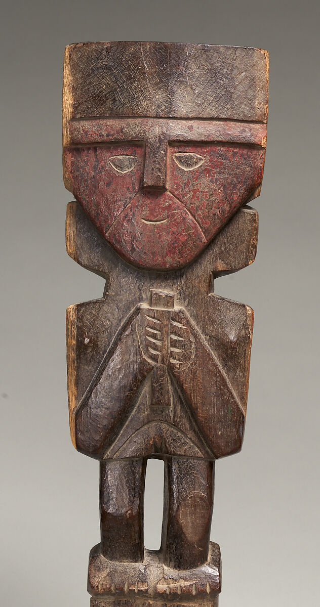 Standing female figure, Chimú artist(s), Wood, pigment, Chimú