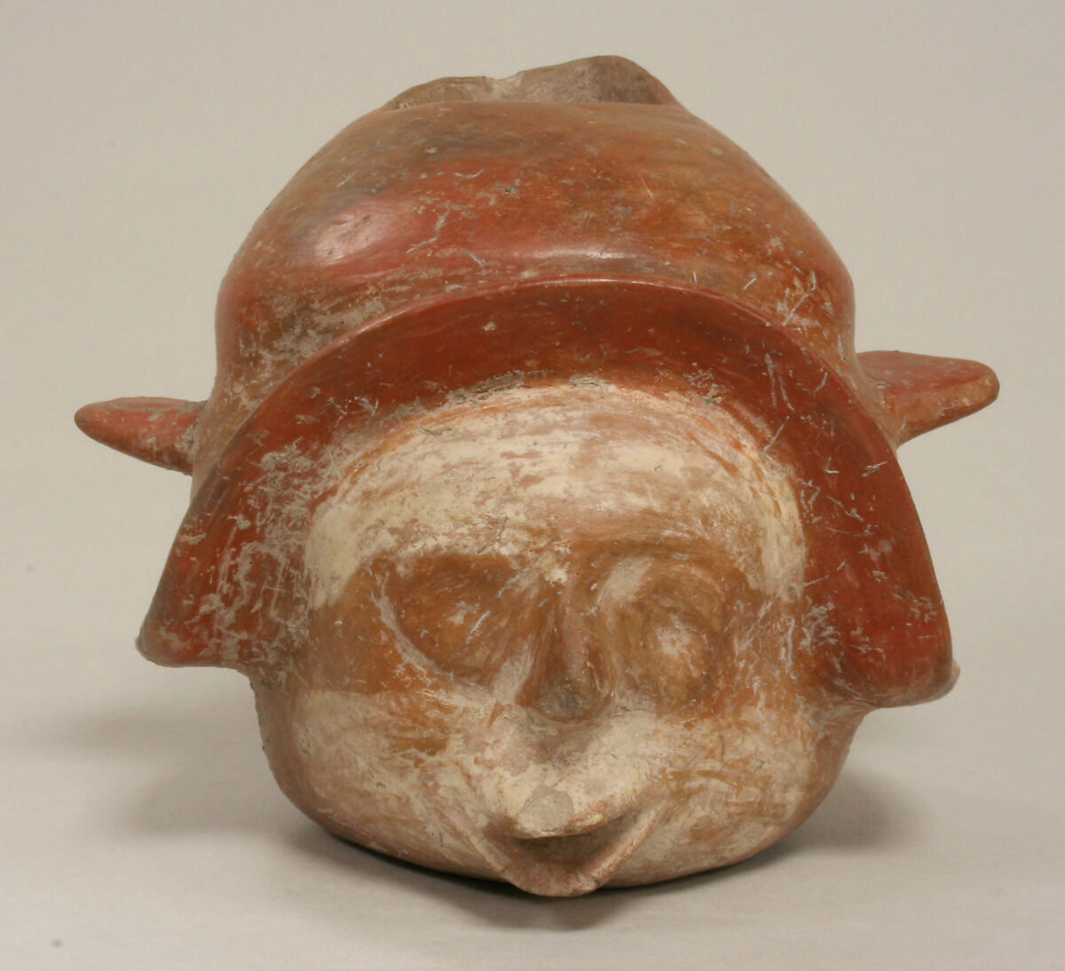 Head Vessel, Ceramic, pigment, Colima 