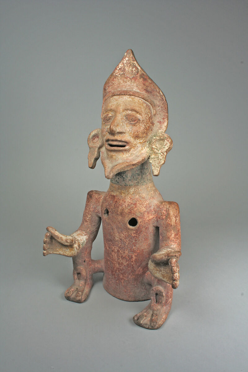 Seated Figure (Xantil), Ceramic, pigment, Eastern Nahua 