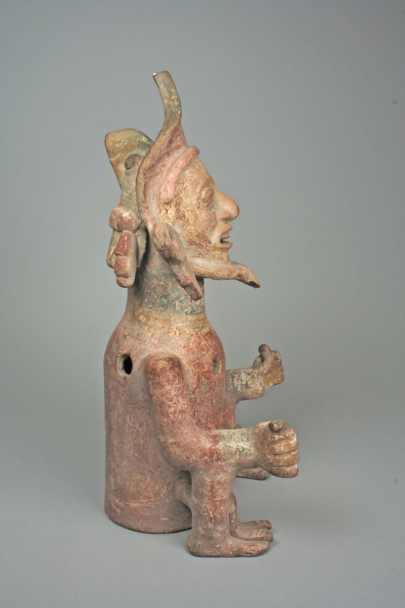 Seated Figure (Xantil), Ceramic, pigment, Eastern Nahua