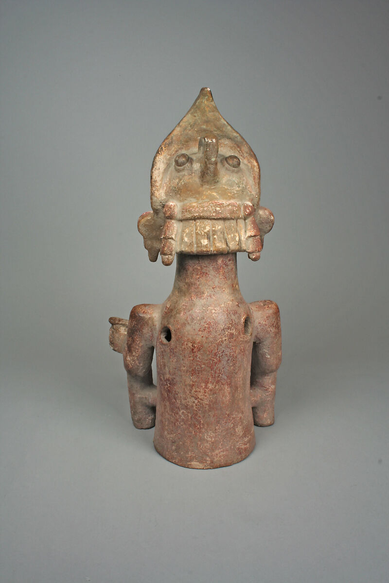 Seated Figure (Xantil), Ceramic, pigment, Eastern Nahua
