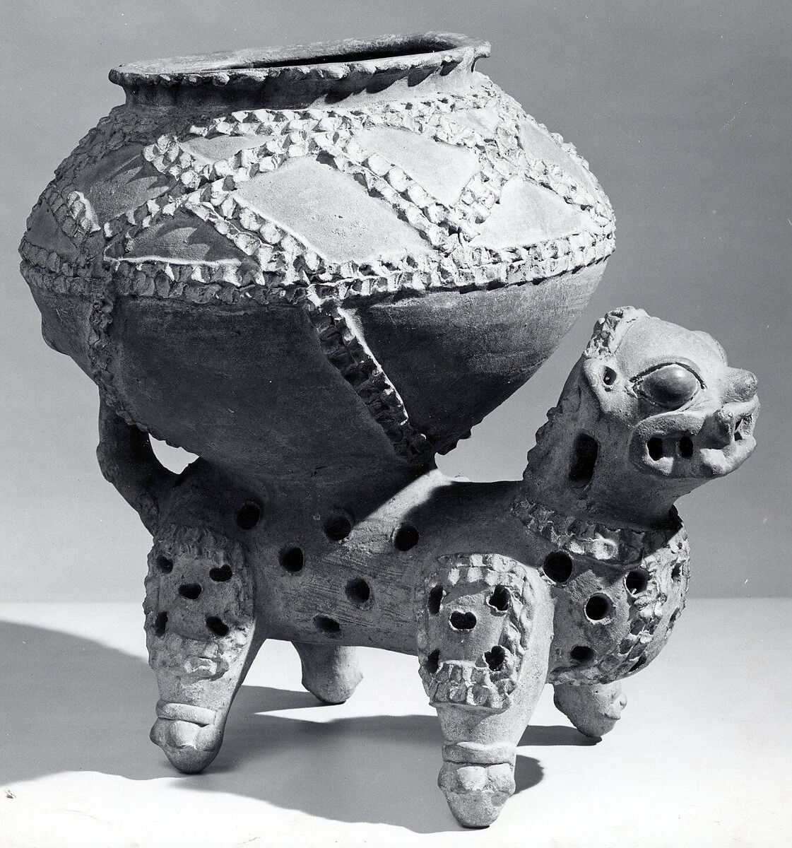 Bowl Resting on Jaguar, Ceramic, pigment, Costa Rica