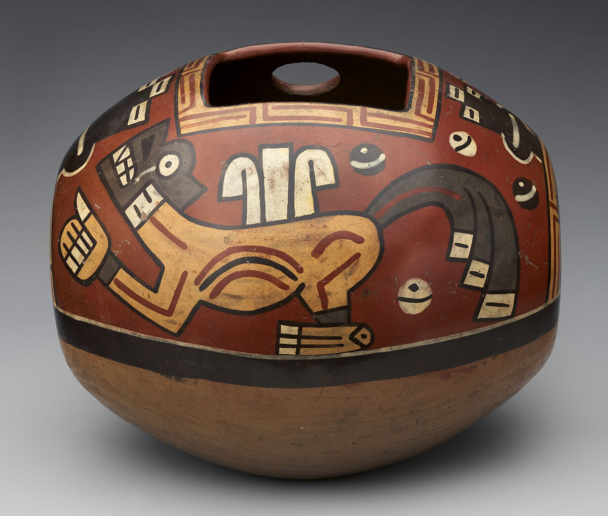 Container, Mythic Figures, Ceramic, Wari