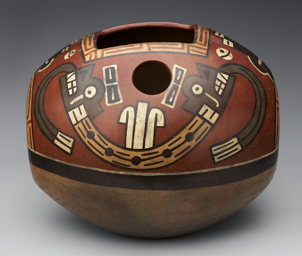 Container, Mythic Figures, Ceramic, Wari 