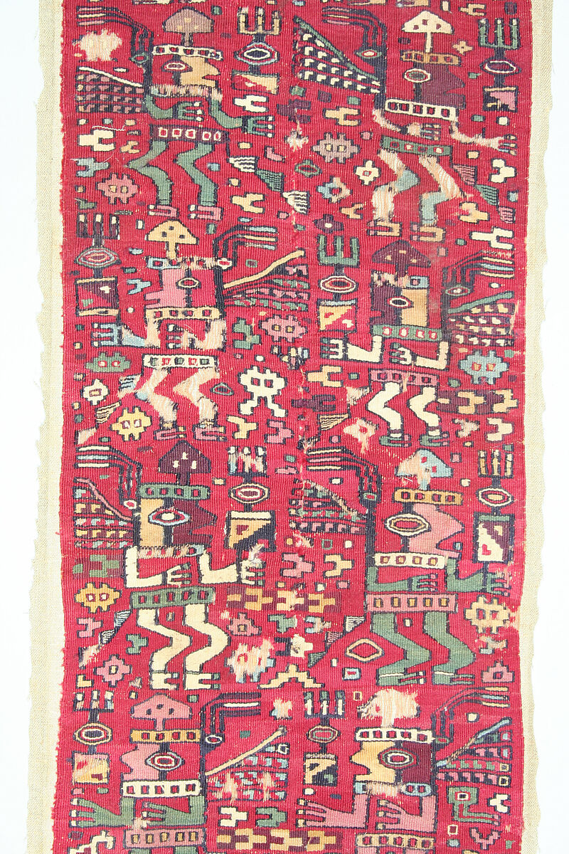 Tunic Fragment, Camelid hair, cotton, Moche-Wari