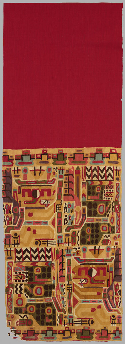 Tunic Fragment, Camelid hair, cotton, Wari
