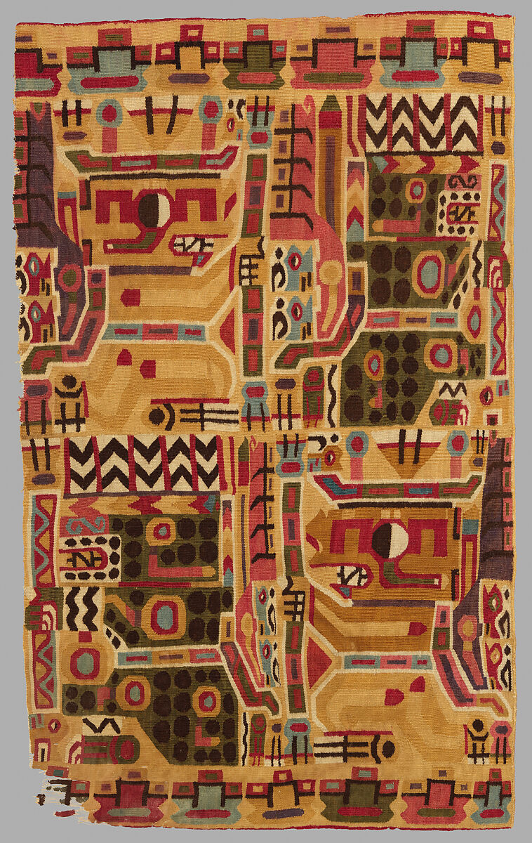 Tunic Fragment, Camelid hair, cotton, Wari