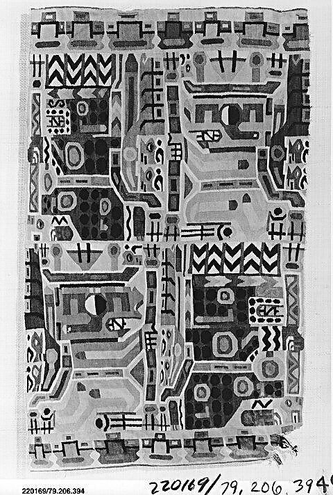 Tunic Fragment, Camelid hair, cotton, Wari