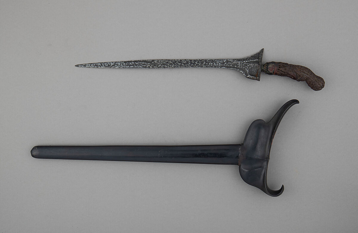 Kris with Sheath, Steel, wood, copper alloy, Sumatran