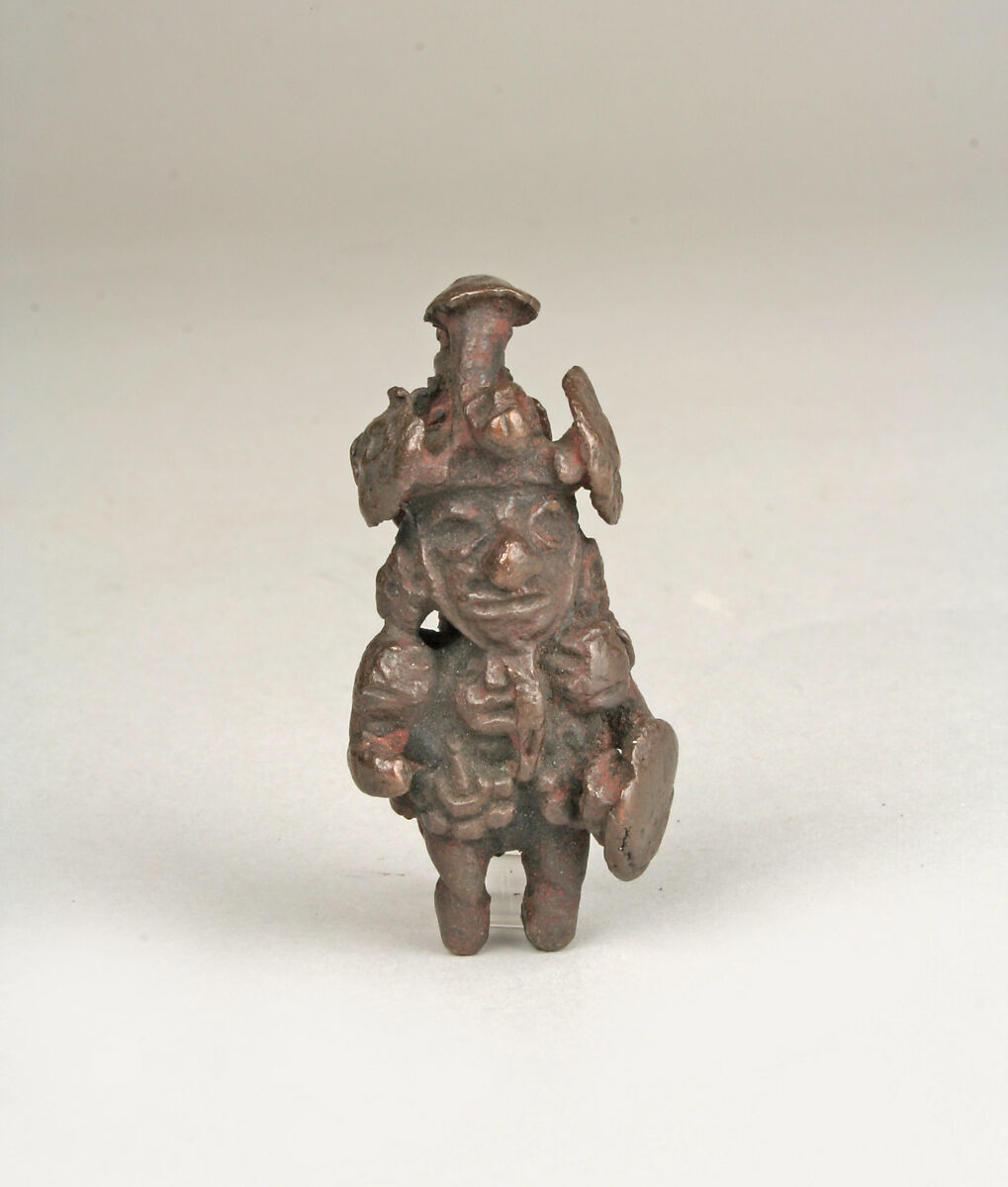 Figure of a Warrior, Copper (?), pigment, Moche 
