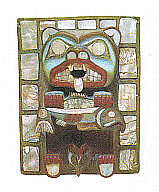 Headdress Frontlet, Wood, paint, shell, Tsimshian (?)