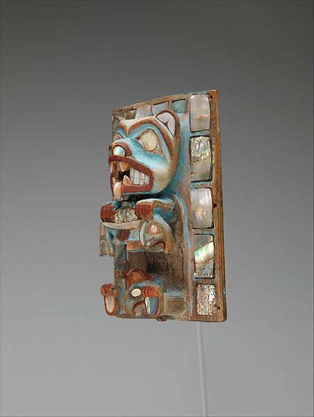 Headdress Frontlet, Wood, paint, shell, Tsimshian (?)