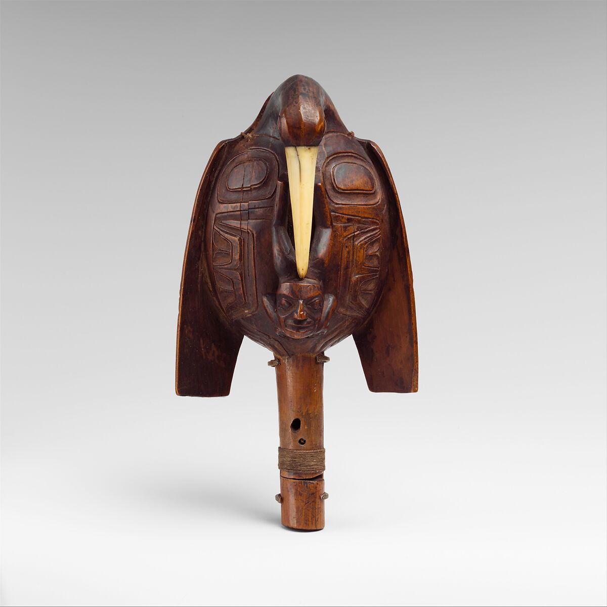 Raven Rattle, Wood, ivory, Haida