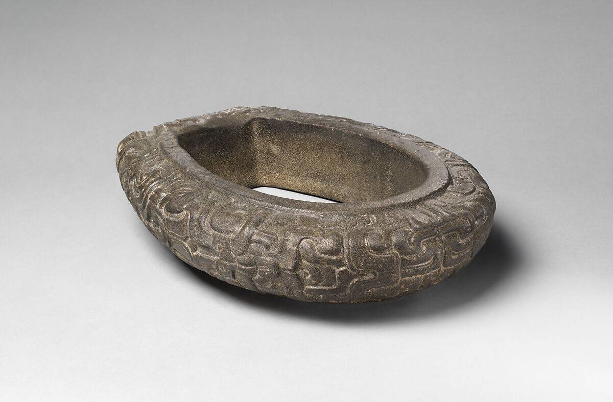 Closed yoke, Classic Veracruz artist(s), Basalt (andesite, feldspar/diopside[?]), iron oxide, Classic Veracruz