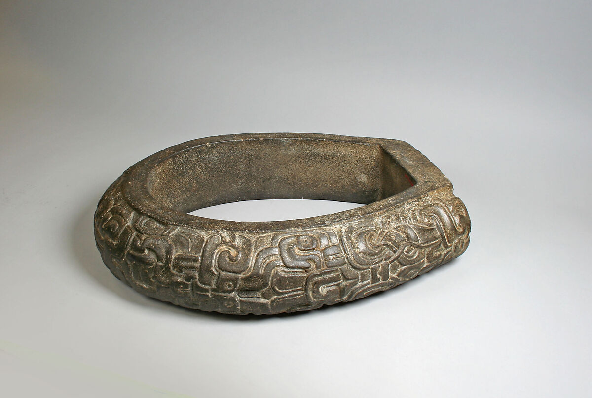 Closed yoke, Classic Veracruz artist(s), Basalt (andesite, feldspar/diopside[?]), iron oxide, Classic Veracruz