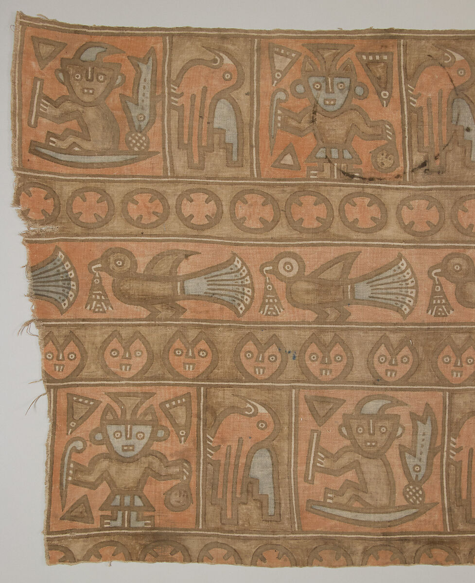 Panel, Cotton, paint, Chancay