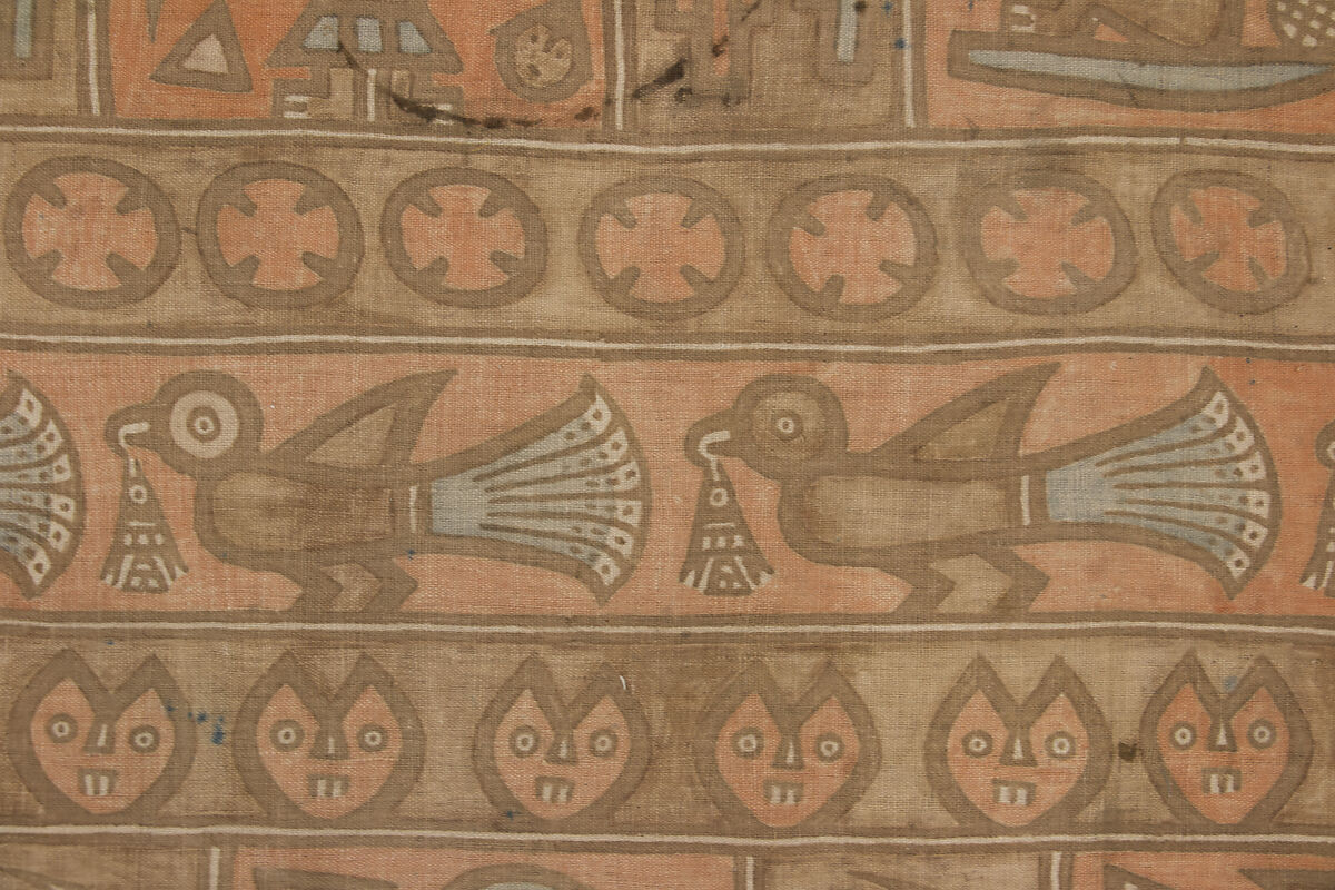 Panel, Cotton, paint, Chancay