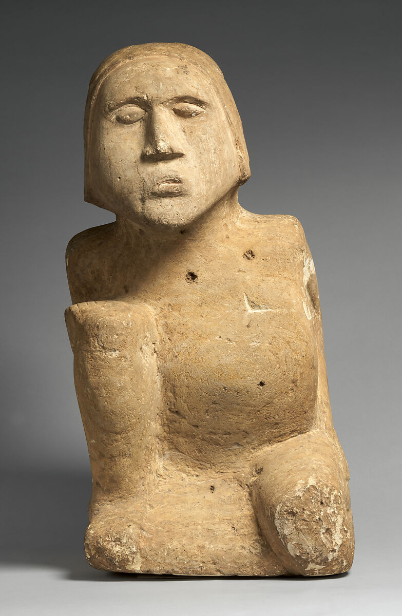 Kneeling Male Figure, Quartz sandstone, Mississippian 