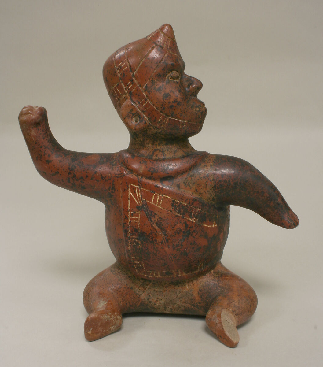Horned Figure, Shaman (?), Ceramic, Colima