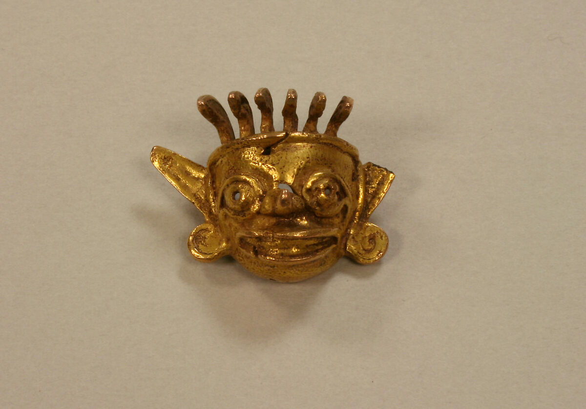 Ornament, Head, Gold, Coclé (Macaracas) 