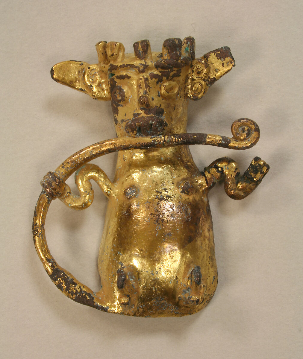 Monkey Pendant, Gold alloy, Veraguas (?) 