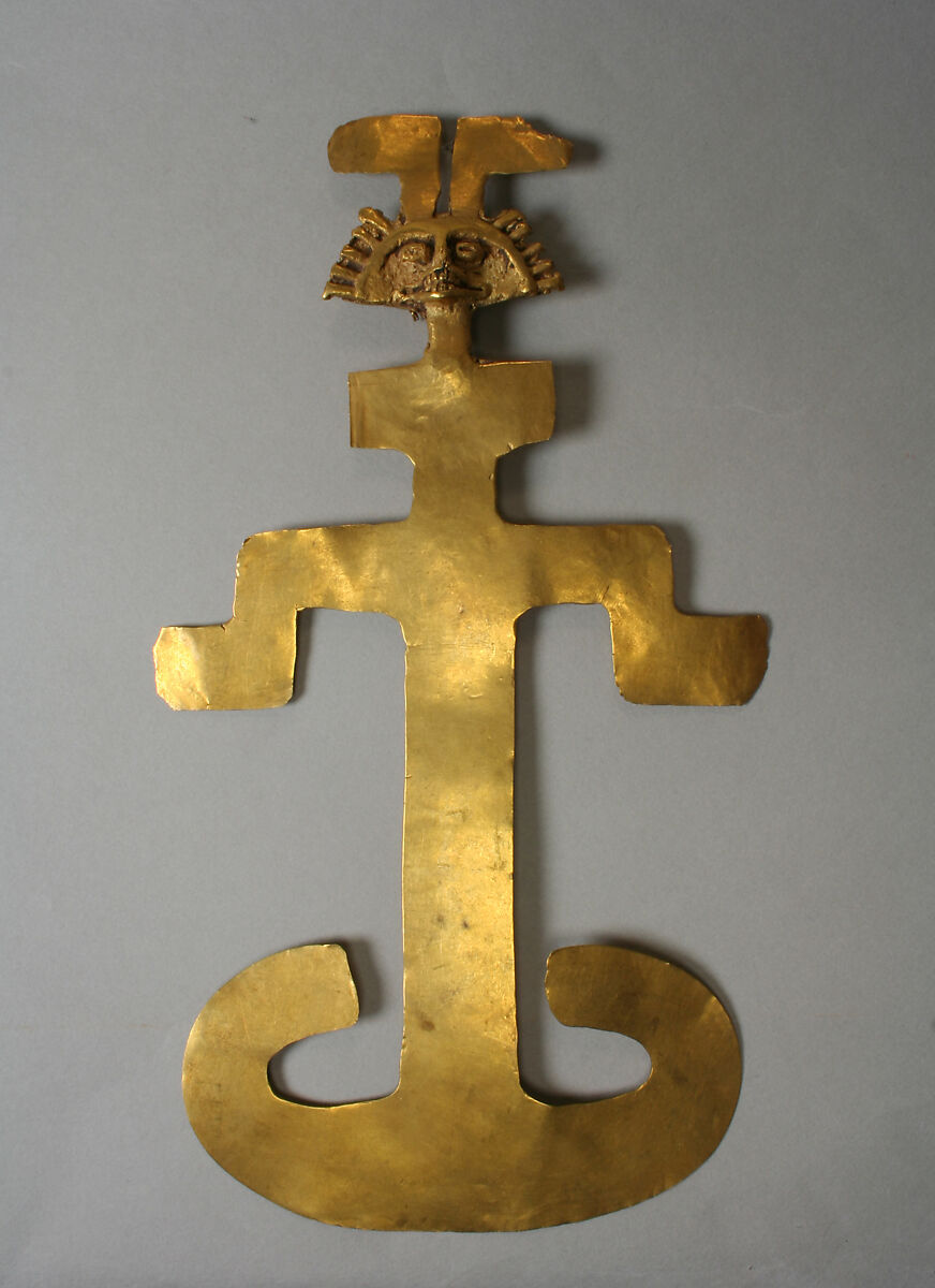 Pendant, Stylized Figure, Gold (cast), Tolima 