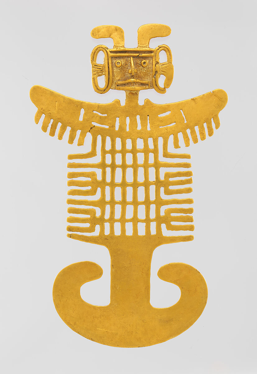 Costumed figure pendant, Gold, Tolima 