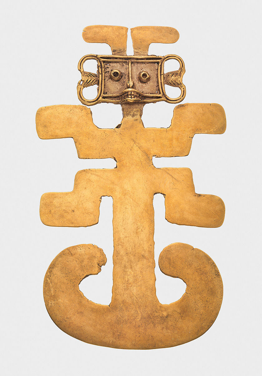 Anthropomorphic Pendant, Gold (cast), Tolima 