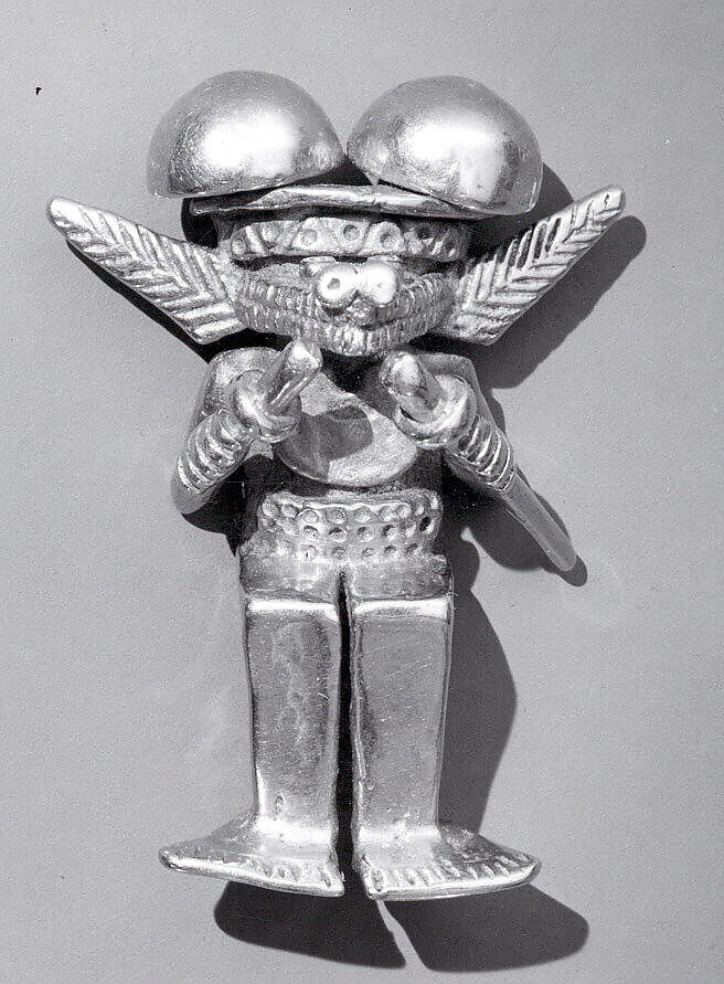 Masked Figure Pendant, Gold (cast), Calima (Yotoco)