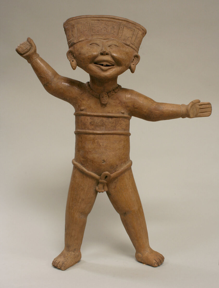 Standing Smiling Figure, Ceramic, Remojadas 