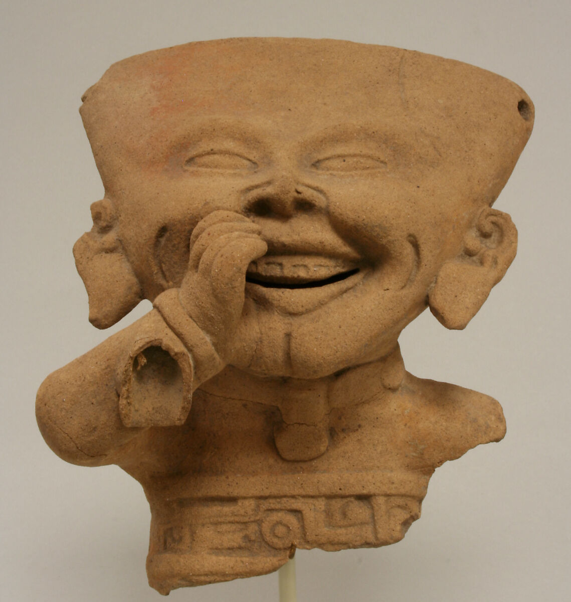 Fragmentary Smiling Figure, Ceramic, Remojadas 