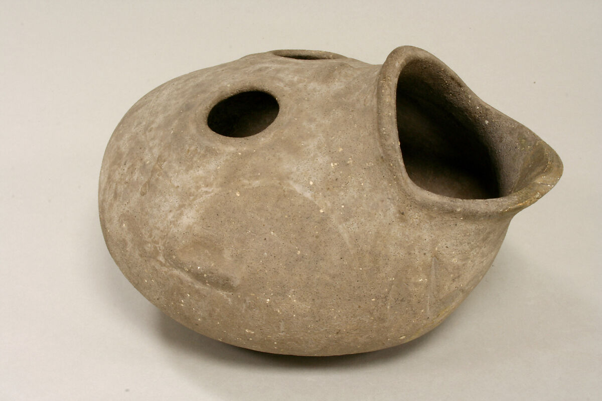 Ceramic Monkey Head Vessel, Ceramic, Mexican