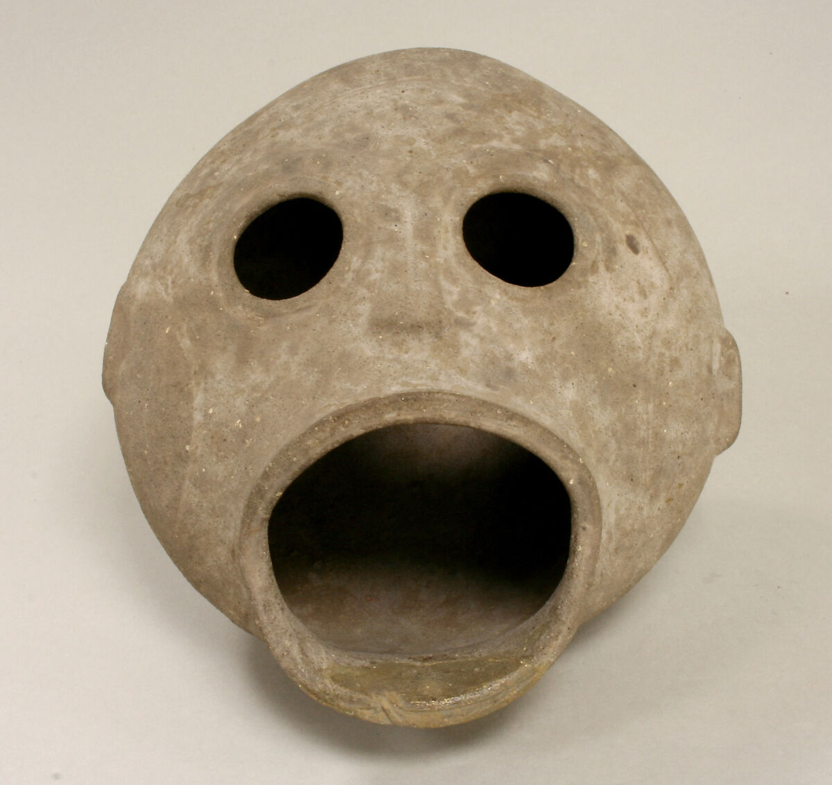 Ceramic Monkey Head Vessel, Ceramic, Mexican 