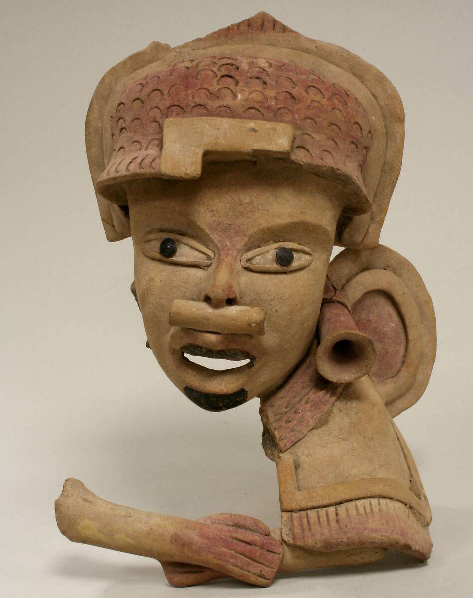 Head, Fragment, Ceramic, pigment, tar, Remojadas 