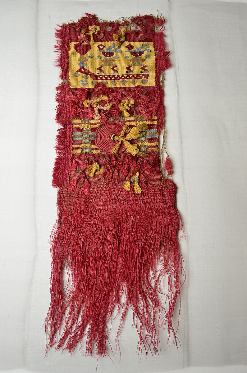 Turban-end Panels, Cotton, camelid hair, Chimú 