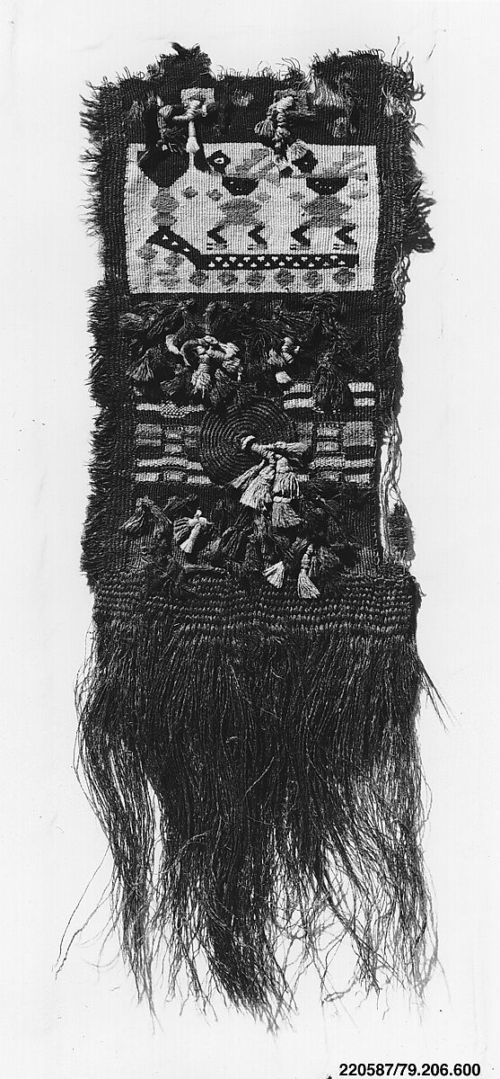 Turban-end Panels, Cotton, camelid hair, Chimú