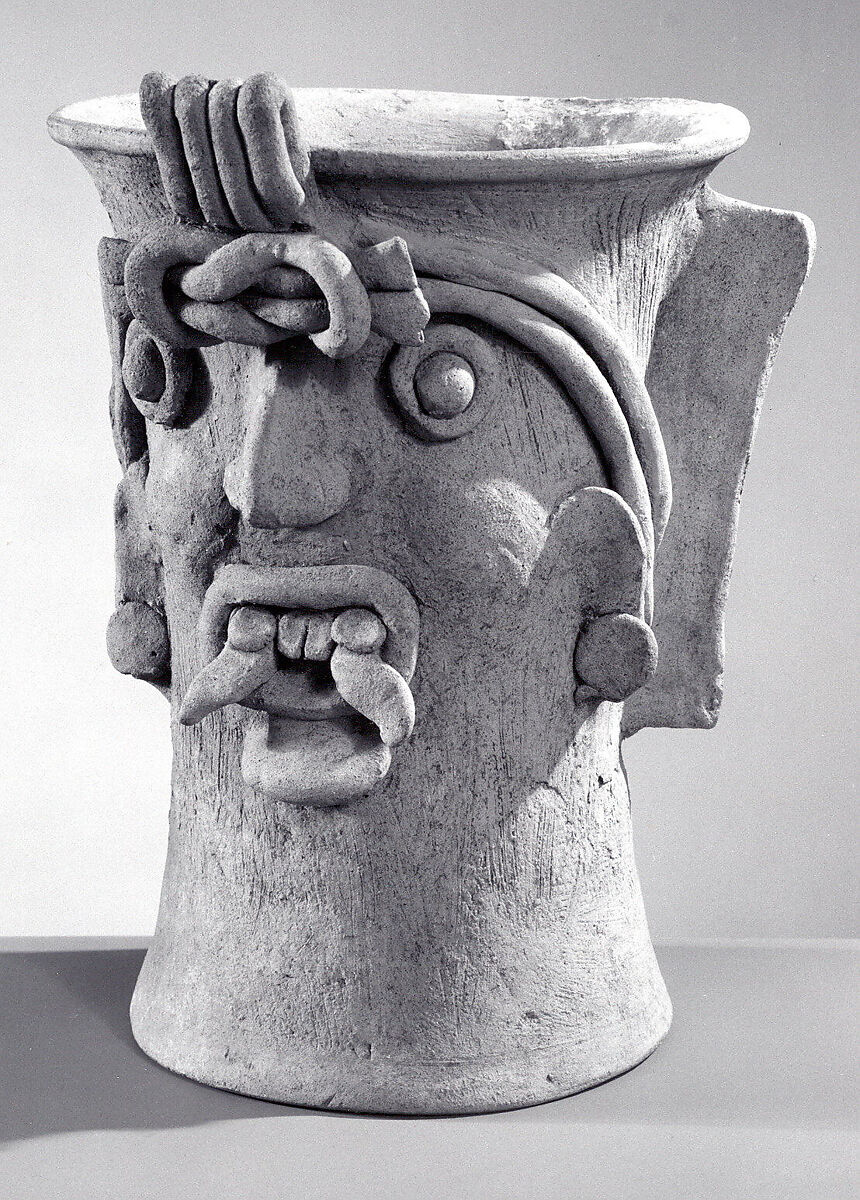 Ceramic Head Vessel, Ceramic, Toltec (?)