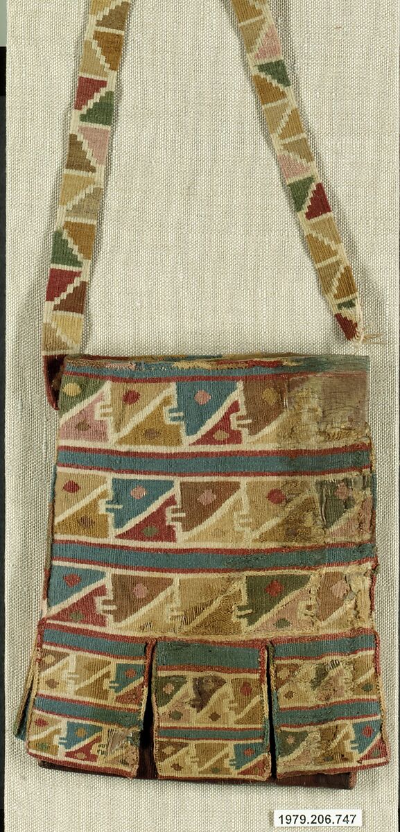 Tapestry Bag with Pockets, Camelid hair, cotton, Wari 