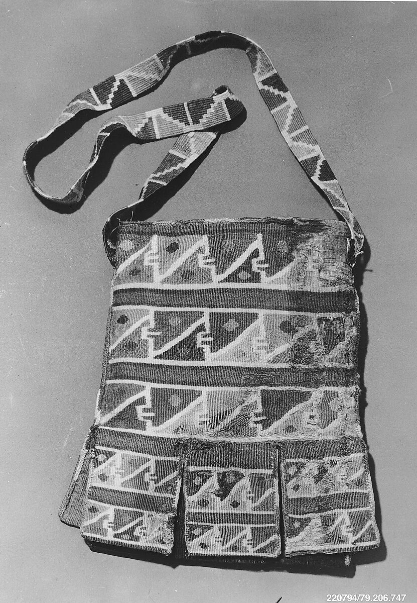 Tapestry Bag with Pockets, Camelid hair, cotton, Wari