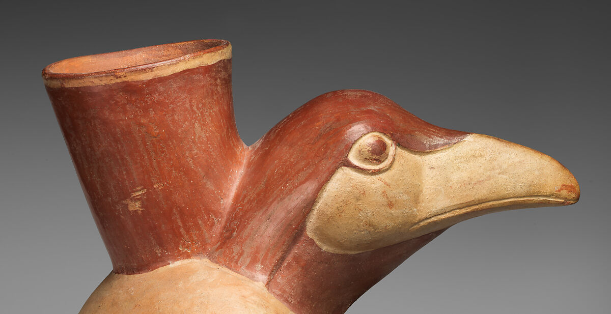 Bird jar, Moche artist(s), Ceramic, slip, Moche