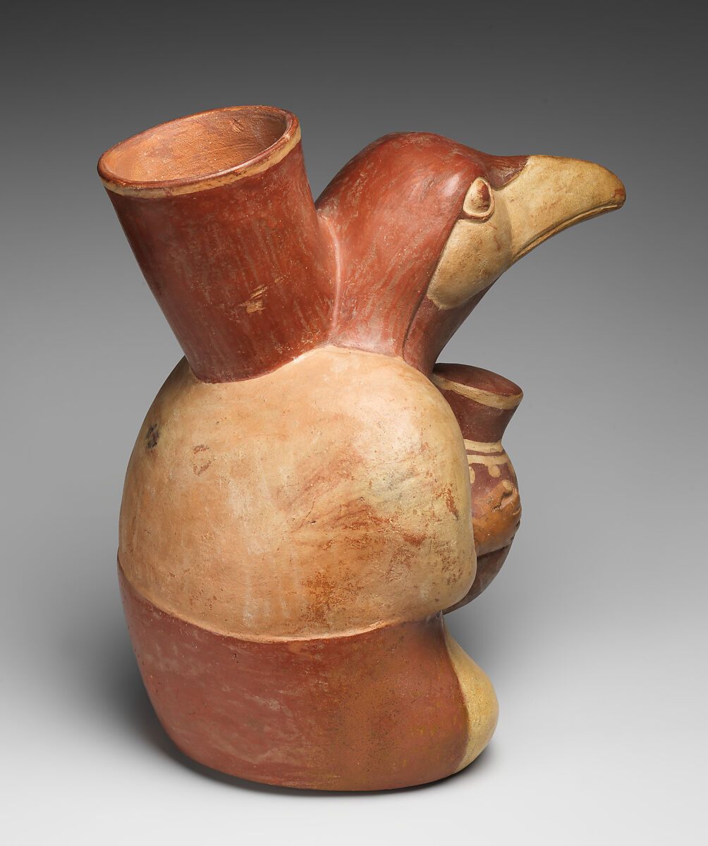 Bird jar, Moche artist(s), Ceramic, slip, Moche