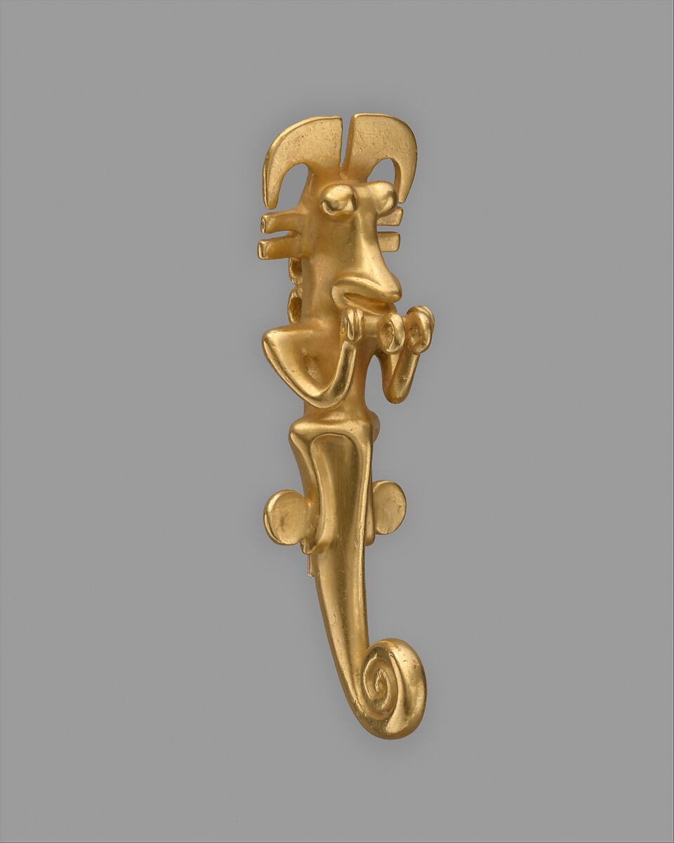 Sea Horse Pendant, Gold, International Style 