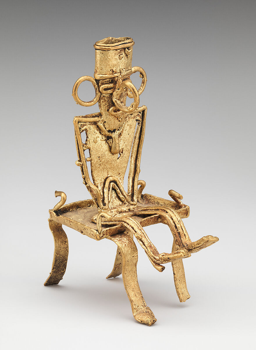Male Figure on Stool (tunjo), Gold, Muisca