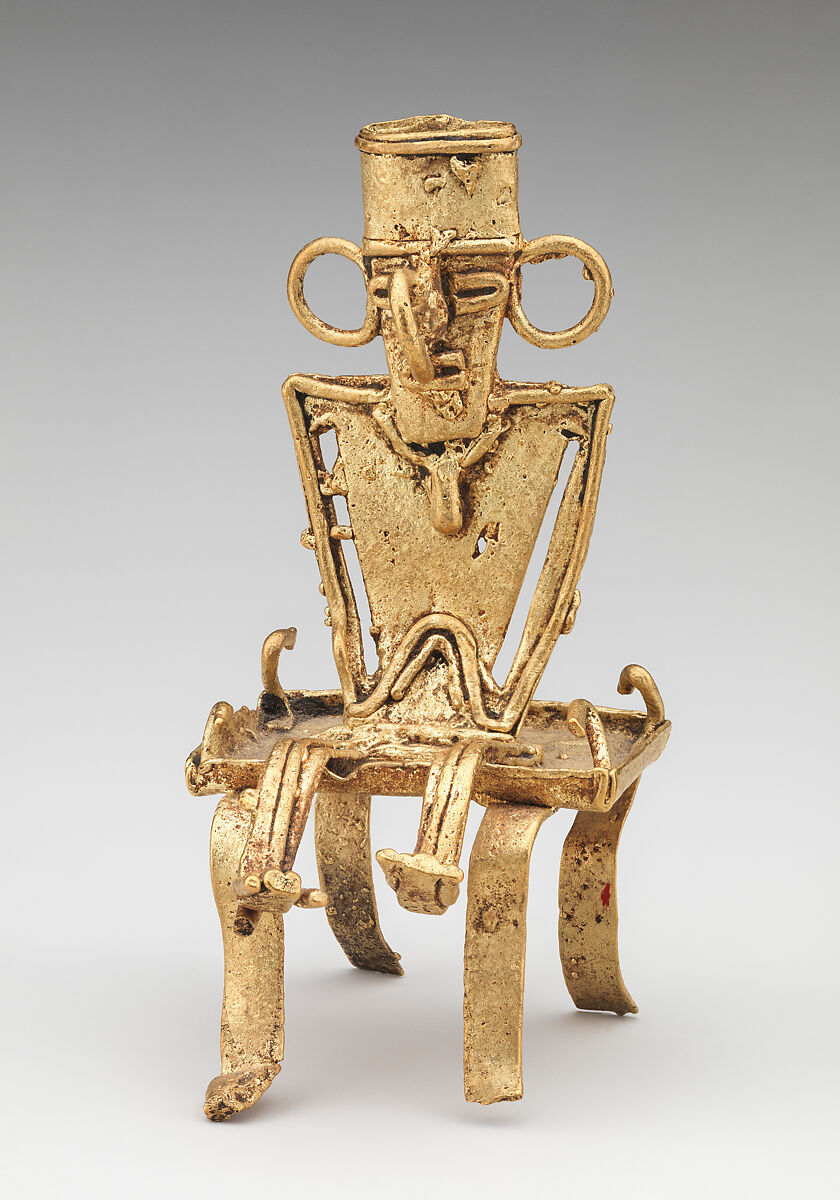 Male Figure on Stool (tunjo), Gold, Muisca 