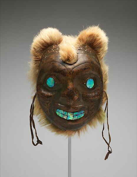Sea Bear Mask, Copper, abalone shell, fur, Haida