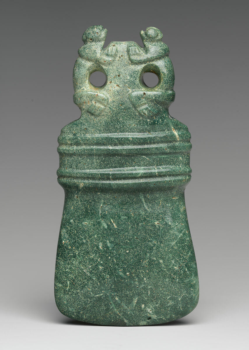Celt Pendant, Jade quartz (chrysoprase or prase), Guanacaste-Nicoya 
