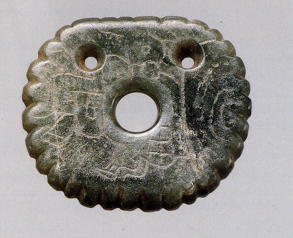 Ornament with Maya Glyph, Jadeite, Atlantic Watershed 