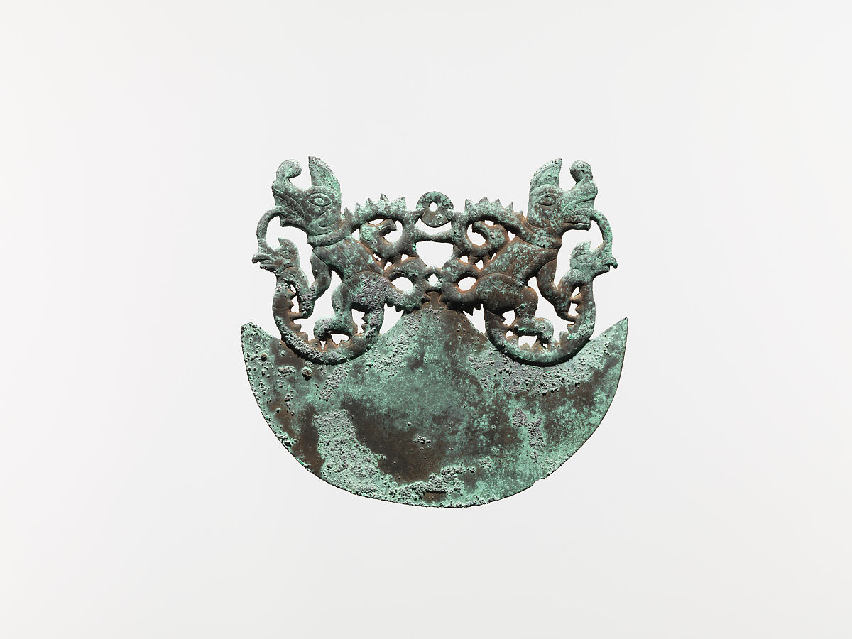 Crescent Ornament, Copper, Moche 