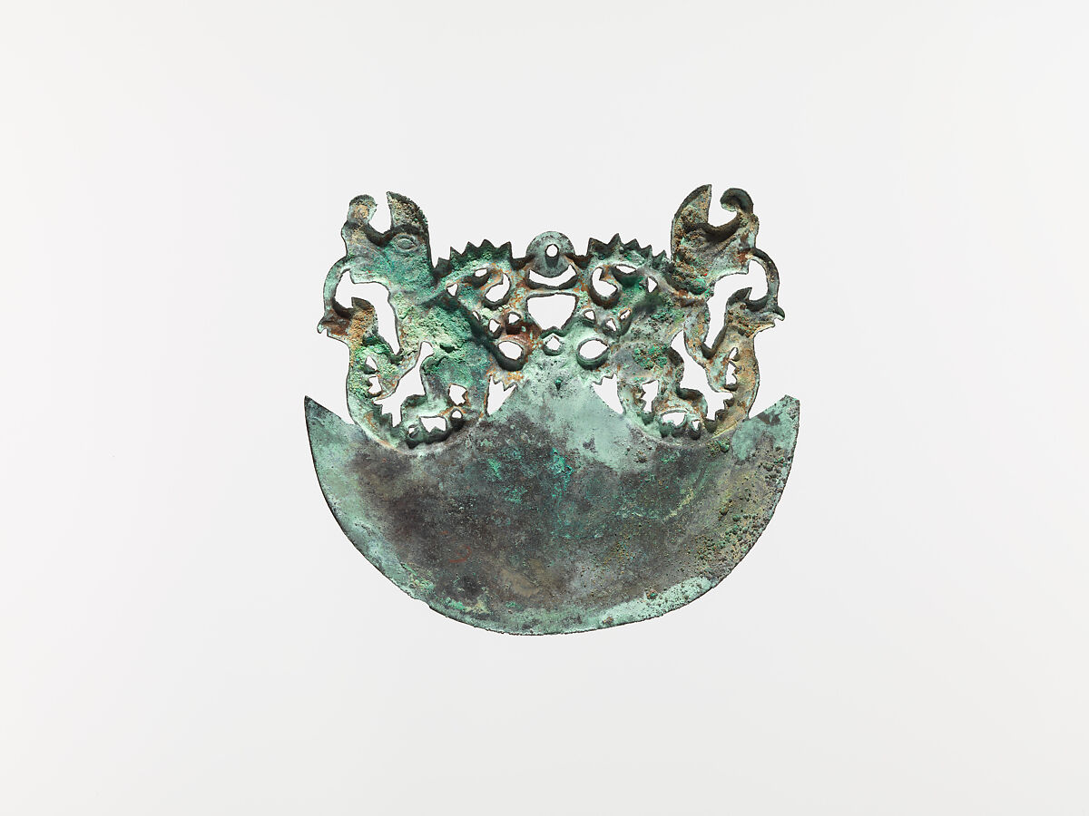 Crescent Ornament, Copper, Moche